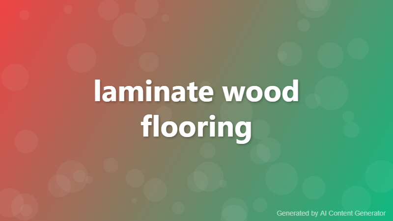 laminate wood flooring